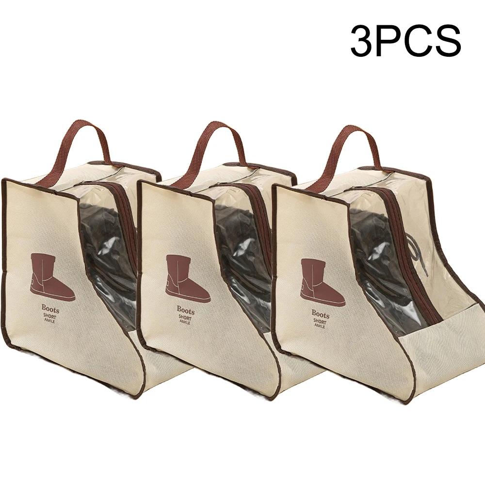 1pc/3pcs/5pcs Shoe Dust-Proof Bag, Travel Transparent Dust-Proof Shoe Cover, Large-Capacity Waterproof Portable Boot Storage Bag