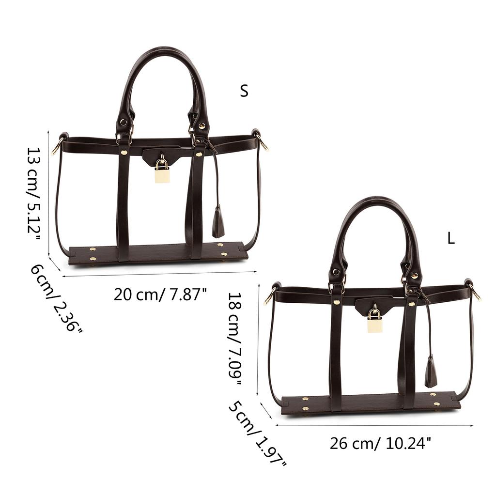 Роскошный полый набор сумки-тоут и сумки-мессенджера DIY Аксессуар для сумки кроссбоди PU Чехол Набор для преобразования для сумочки Черный/Кофе