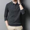 Высококачественный шерстяной свитер, зимний мужской теплый свитер из чистой шерсти, обычный толстый пуловер с воротником-футболкой, джемпер с длинными рукавами, однотонный