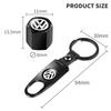 Car Wheel Tire Valve Stems Cap With Keychain Car interior Accessories For Volkswagen T-Roc A1
