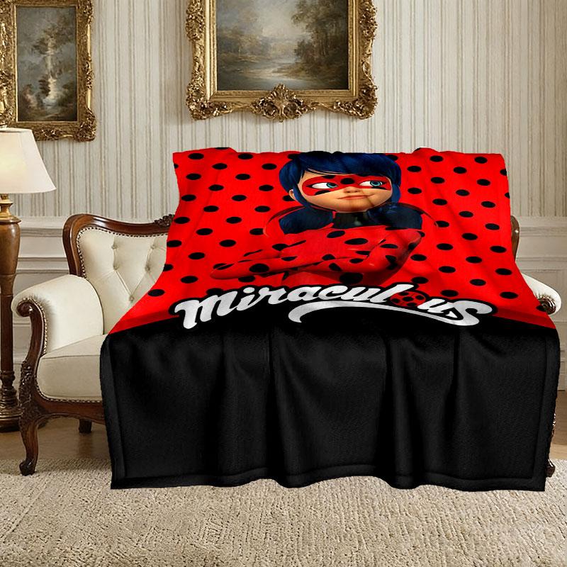 1pc Comfortable Home Print Throw Blanket, Ladybug Blanket For Bed and Sofa Use, Special Present For Family