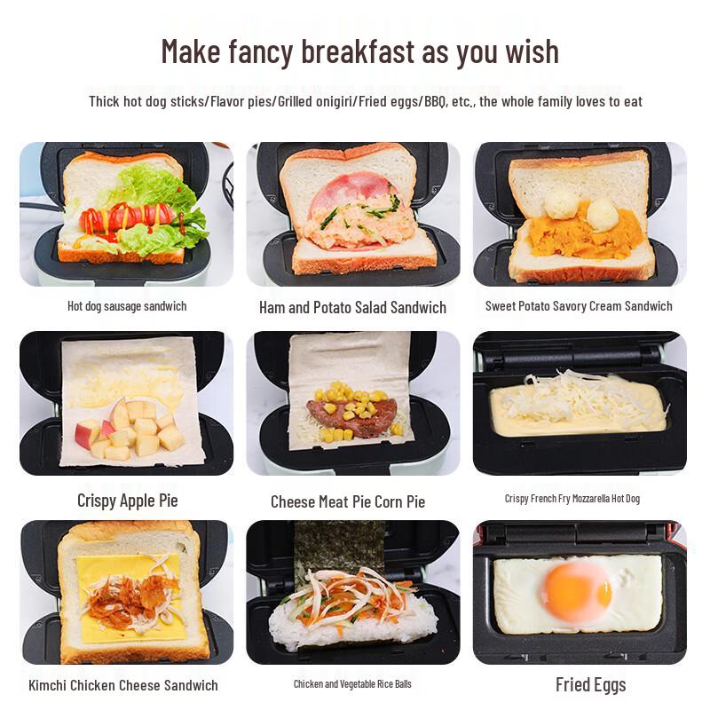 MONDA Mini Breakfast Sandwich Maker CN plug (adapter included)