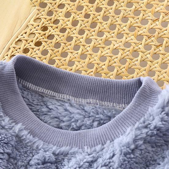 2 шт./комплект детской домашней одежды, толстый плюшевый топ и штаны, комплект с рисунком медведя из мультфильма, пижама с круглым вырезом, сохраняющая тепло, унисекс, детская домашняя одежда