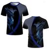 3D Style Dragon Print Graphic Men's T-shirt Summer Casual Breathable Short-sleeve Tees Trend Streetwear Unisex Tshirt