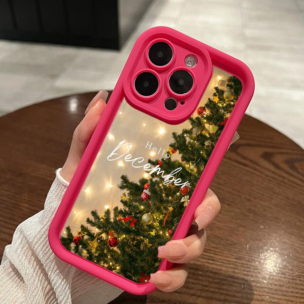 Чехлы для телефонов Ae117 Merry Christmas Happy New Year для iPhone 16 14 13 11 Pro Max 15 7 8 Plus 12 mini XR XS Max Angel Eye Ladder Protective Cover