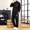 Suxi Men's Summer Chinese Embroidered Two-Piece Retro Suit 8617