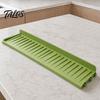 Flexible Draining Mat Silicone Kitchen Sink Faucet Mat, Foldable Splash Guard with Suction Cup, 5 Degrees Slope Countertop Water for Bathroom Cup