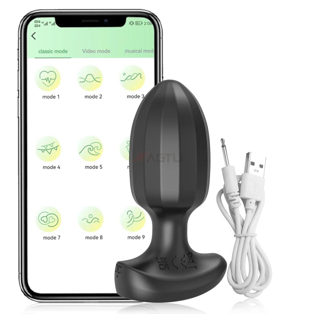 APP Control Вибрационная Анальная Пробка для Мужчин Женщин Беспроводной Bluetooth Анальный Вибратор Массажер Простаты Попки Секс Игрушки для Взрослых Мужчин