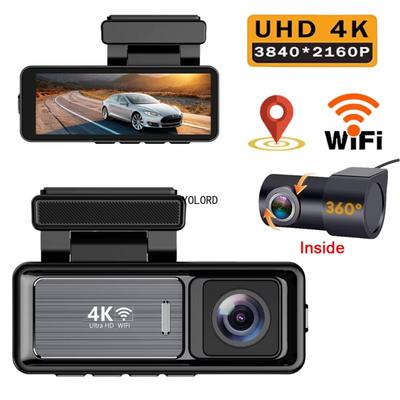 3,2-дюймовый видеорегистратор с двумя объективами Ultra HD Real 4K Автомобильный видеорегистратор с камерой заднего вида WIFI GPS с ночным видением WDR 3840*2160P Видеорегистратор