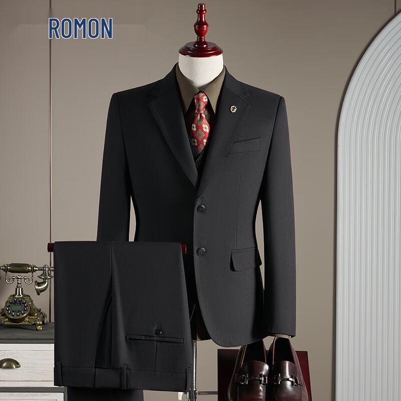 ROMON Мужской приталенный 3-piece костюм из смесовой шерсти