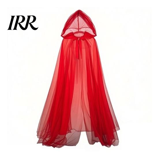 Hooded Mesh Cloak for Adults, 2 Layer Sheer Tulle Cape, Halloween Gothic Witch Queen Cosplay Costume Renaissance Accessories Grim Reaper