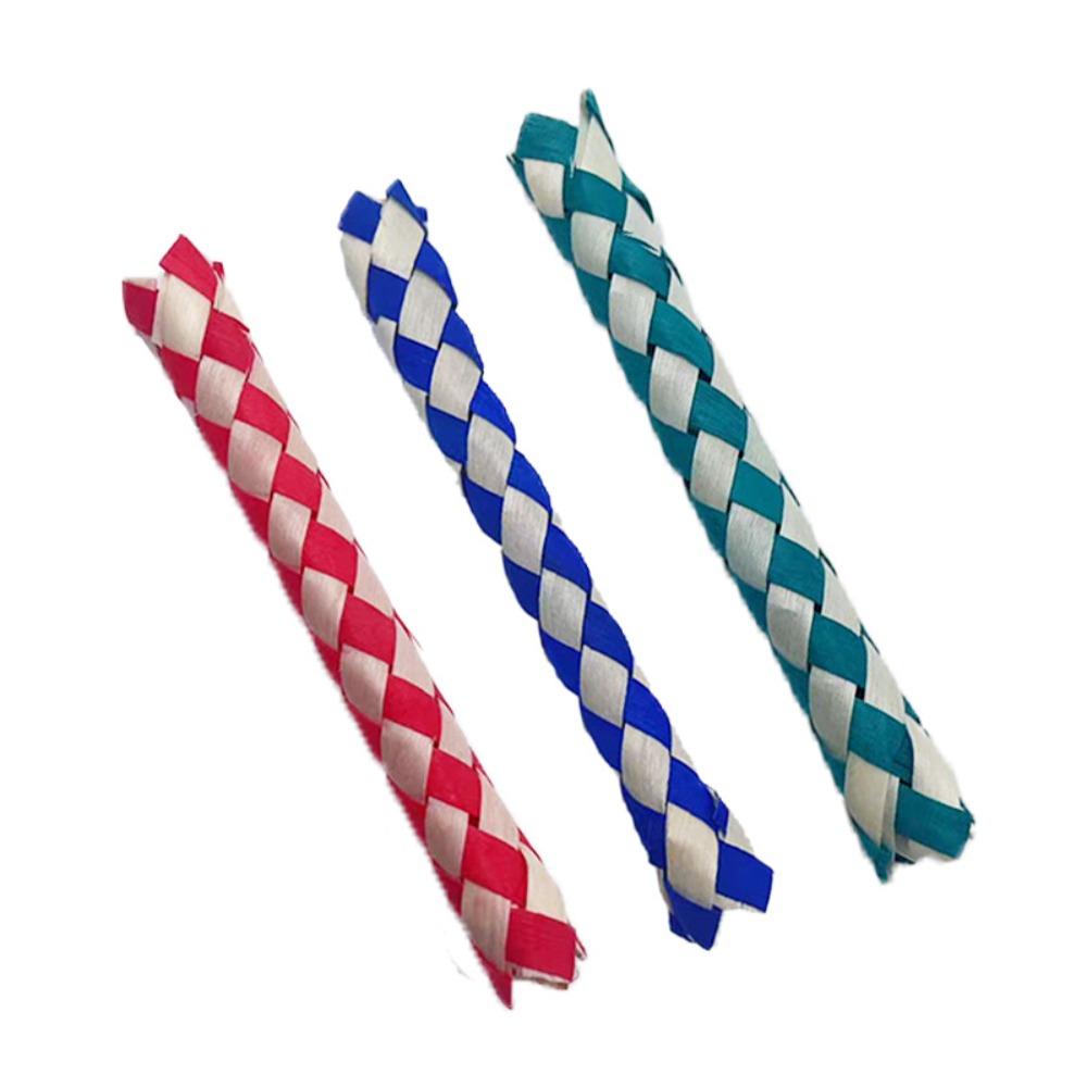 3PCS/5PCS/6PCS Stress Relief Chinese Finger Trap Natural Bamboo Bird Chew Toy Puzzle Toy Gag Gift