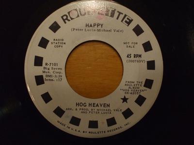 7-дюймовая пластинка HOG HEAVEN - Happy / Prayer R7101 Roulette 1971 US Рок Б/У