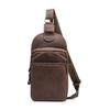 Men Crazy Horse Genuine Leather Casual Fashion Blue Triangle Chest Sling Bag Design Travel One Shoulder Crossbody Bag
