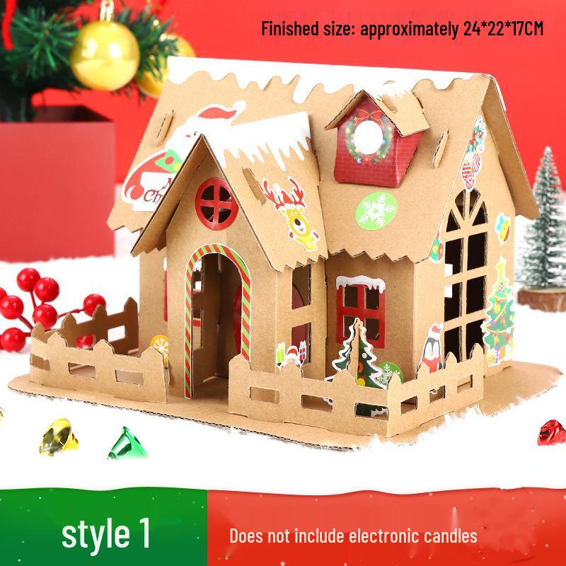 DIY Christmas Igloo Cookie House Kit for Kids with Reindeer Stickers