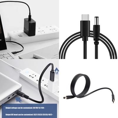 Кабель питания USB C - DC5.5x2.1 мм, шнур питания 12 В для зарядных устройств PD и внешних аккумуляторов, универсальный и долговечный