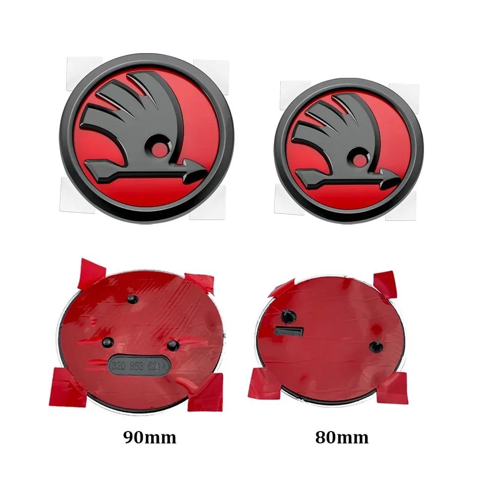 2 шт. 80 мм 90 мм Эмблема Для Skoda Fabia 1 2 Octavia a7 RS Superb Rapid Yeti Karoq Vision Автомобиль Передняя Задняя Багажник Наклейка