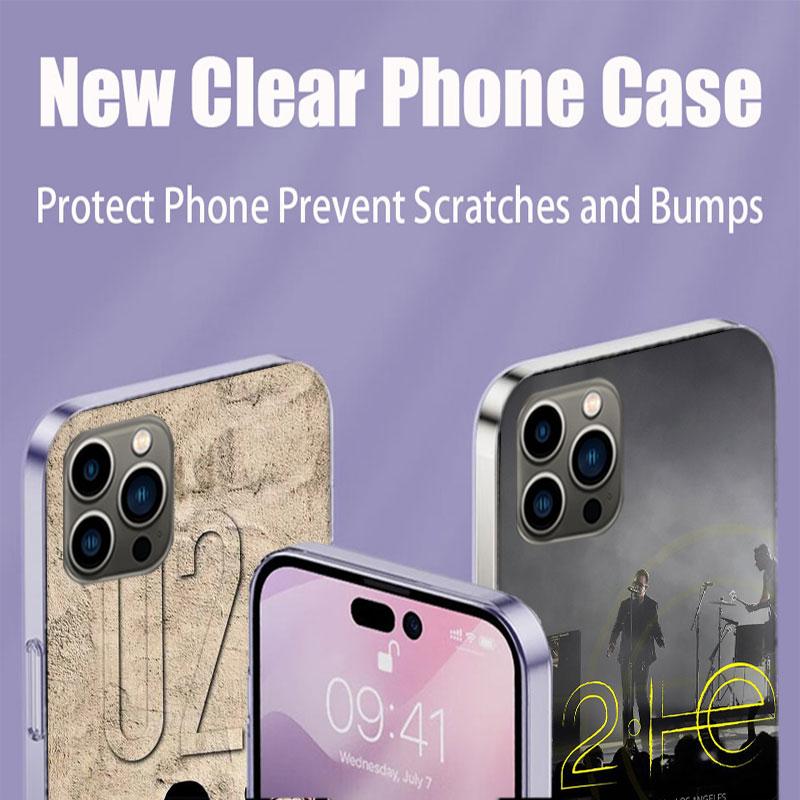 Чехол для телефона Band U2 для iPhone 17 Air 15 Pro 14 Plus 16 Pro Max 12 13 Mini 11 16E X XS Чехол Милый Fundas
