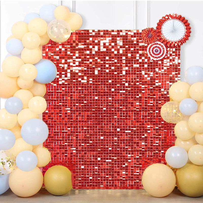 1PC Transparent Board Shimmer Glitter Sequin Backdrop Wedding Decor Square Sequin Party Supplies