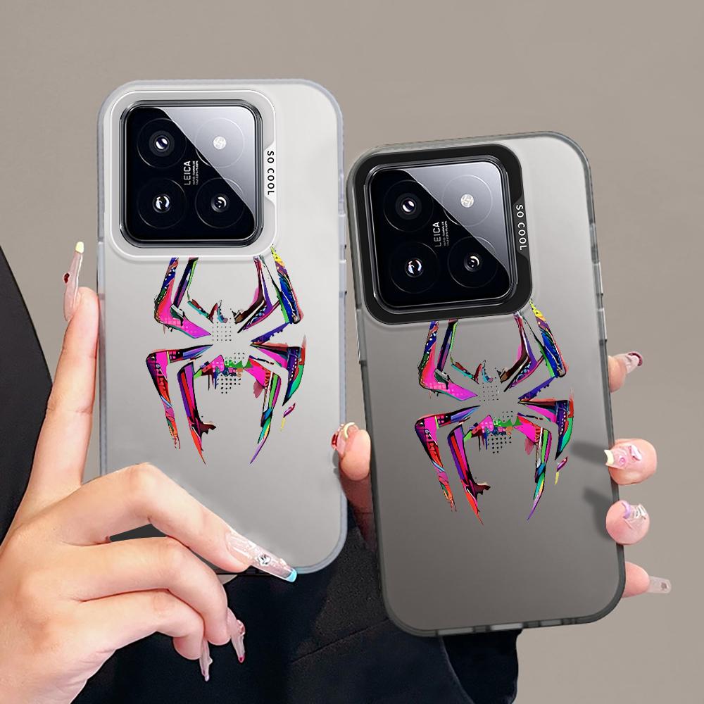 Cartoon Cool Black Spider Phone Case For Xiaomi Redmi 15C Note 14 13 Note 12 Note 11 10 Pro+ 5G 14C 13C 12 IMD Shockproof Cover