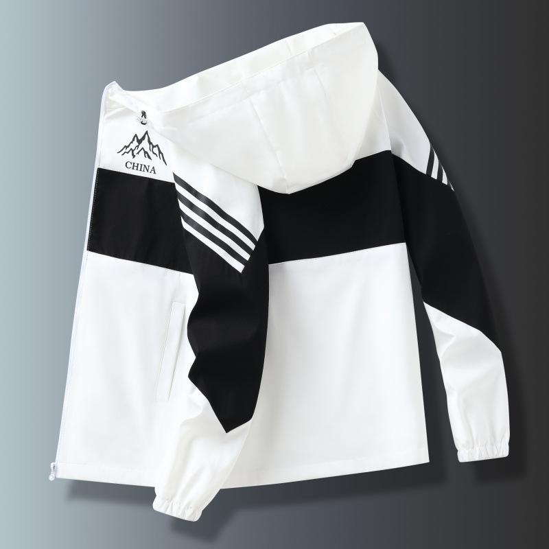 Куртка с капюшоном мужская весна-осень корейский стиль свободная цветная куртка для спорта на открытом воздухе модная повседневная куртка мужская одежда