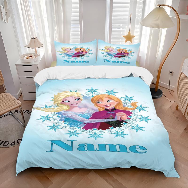 Custom Frozen Magic Bedding 3 Piece Set HD Print Duvet Cover Pillowcases for Teens Adult Bedroom Decoration