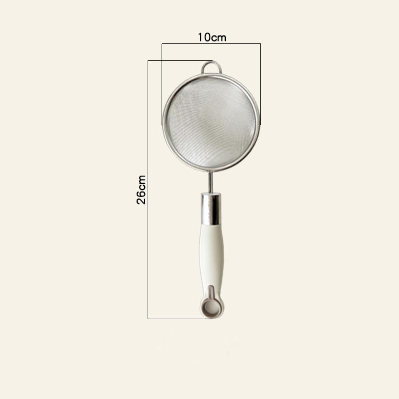 Stainless Steel Mesh Filter Spoon Juice Soybean Milk Strainer Plastic Handle Flour Sieve Colander Kitchen Baking Utensils