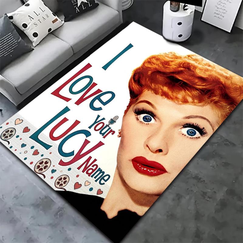 Love Lucy Comics Custom Name Carpet Rug For Living Room Bedroom Home Sofa Decoration Kids Play Nonslip Floor Mat