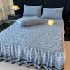 Teflon Bed Dress Three-piece Set of Lace Lace Bed Covers Winter Thickening Warm Anti-slip Set