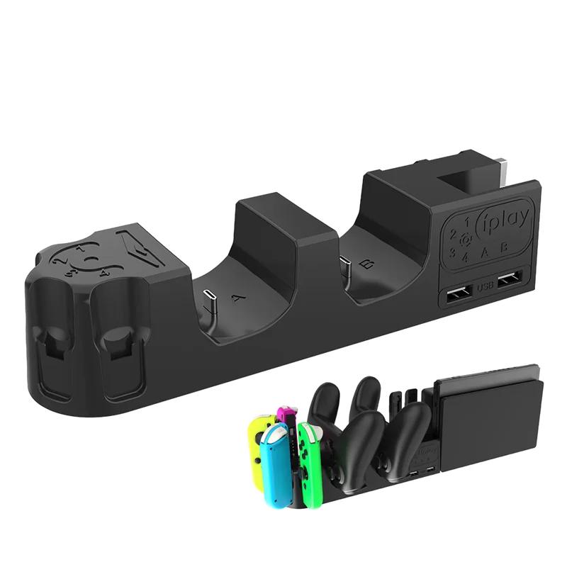 Зарядная станция 6-в-1 для Nintendo Switch, Joy Pad 2 Pro, поддержка зарядки USB 2.0 и игровых аксессуаров