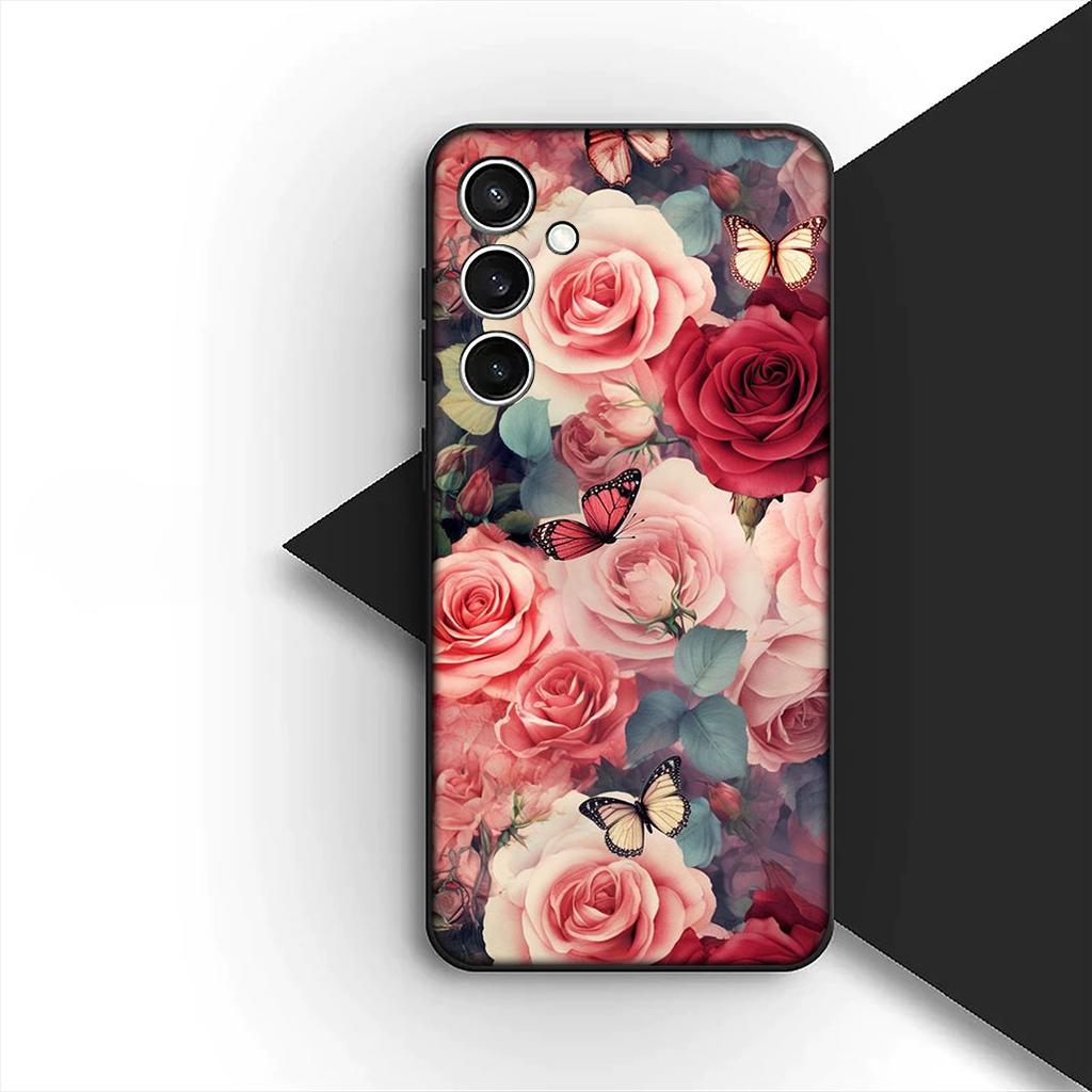 Texture Rose Flower Marble Grain Cover for Motorola Moto G35 G22 G23 G32 G53 G60 G72 G64 G20 G71 G52 G41 G42 E13 E20 E32 Case