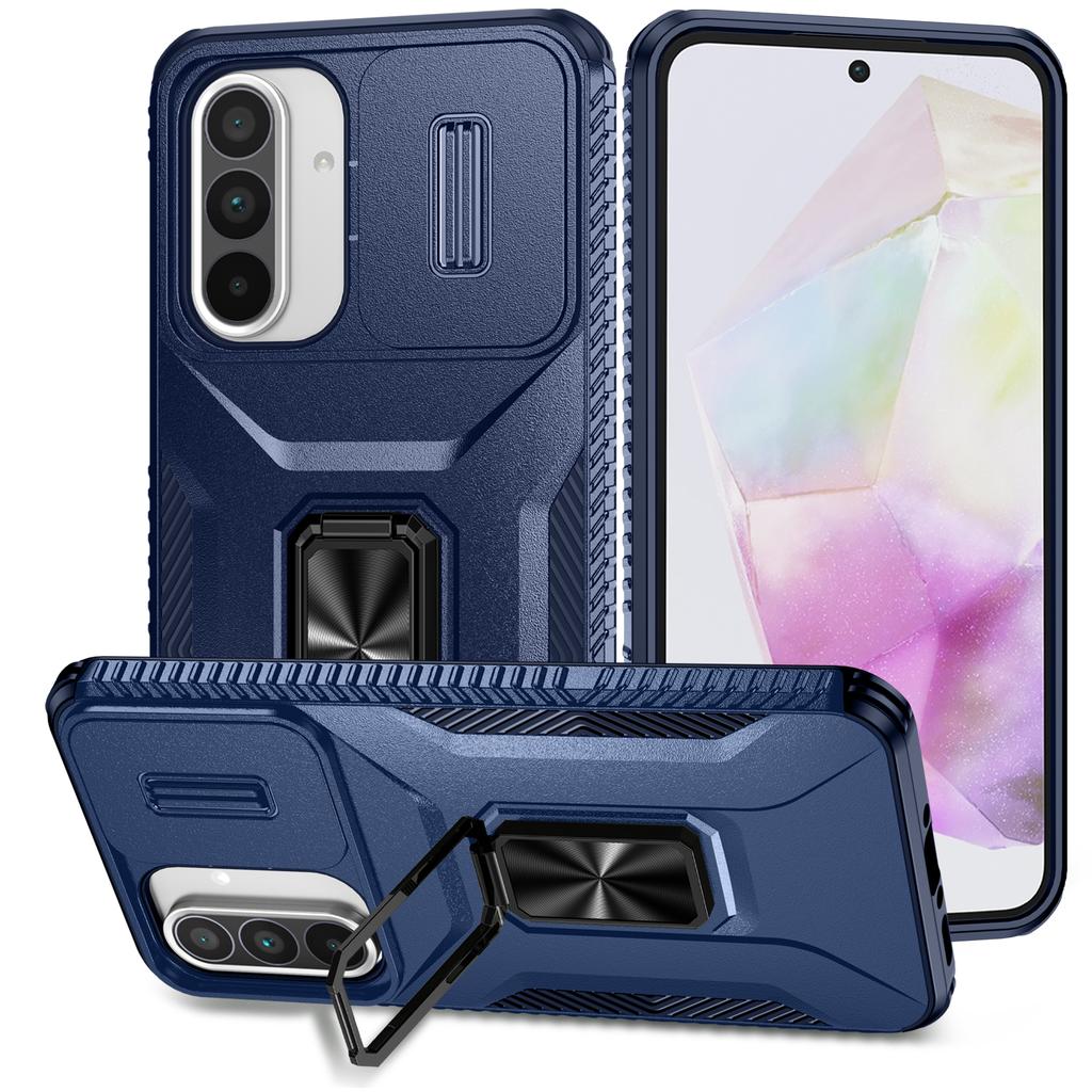 Крышка объектива камеры с кольцом для автомобильного крепления, подставка, гибридный жесткий ПК, мягкий TPU, противоударный защитный чехол для Samsung Galaxy S25 S24 S23 Ultra A16 A56 A26 A55 A15