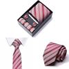 6 шт./набор галстуков и запонок в виде квадрата, подарочная коробка, мужской шарм, искусственный шелк