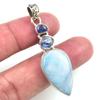 Natural Republic Larimar,Kyanite 925 Solid Sterling Silver Gift Pendant 2" G0J94