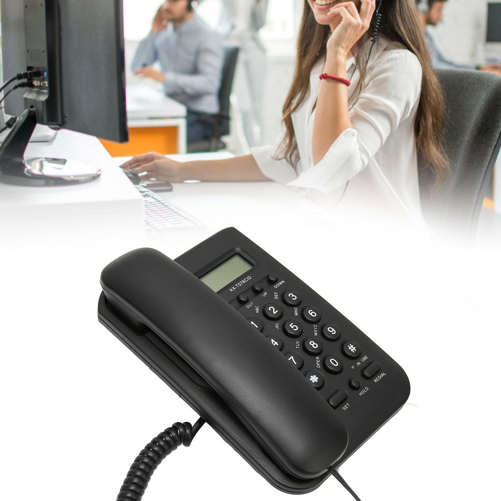 Настольный телефон Caller ID Настенное крепление Минималистичный проводной домашний телефон для дома Отеля Телефонная линия