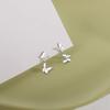 Butterfly Stud Earrings Women's Light Luxury Niche Design Sense Fringed Earrings Simple and Small Double-layer Earrings Summer