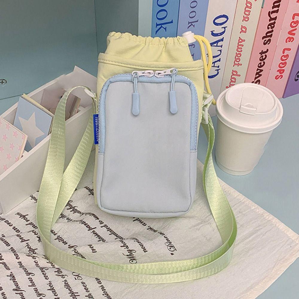 Hands-Free Drawstring Crossbody Bag Lightweight Thermal Mugs Shoulder Bag Sports