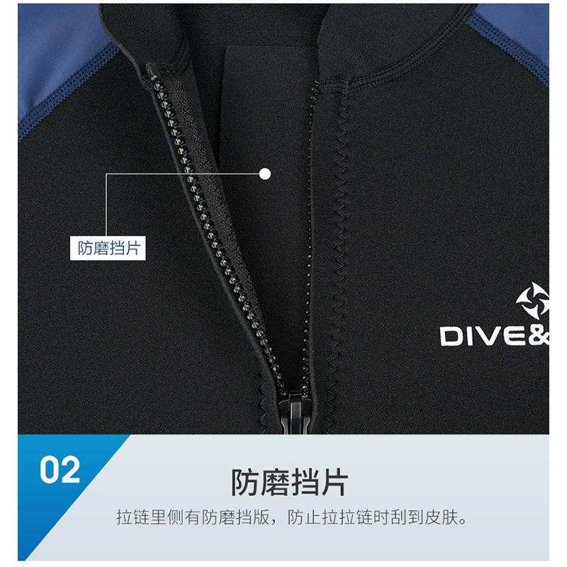 1.5MM One-piece Long-sleeved Wetsuit Men's Shorts Warm Outdoor Sunscreen Snorkeling Surfing Swimsuit