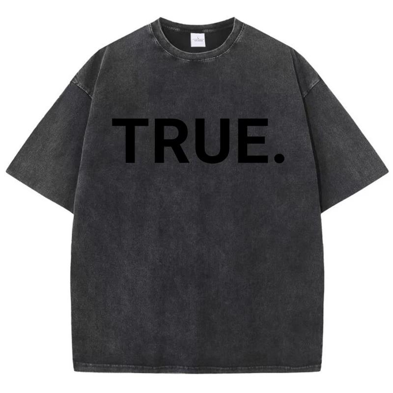 Правда. Футболка Alphabet Art Design для мужчин, футболка с заниженными плечами, дышащая, энергичная, футболки, комфортная одежда Harajuku