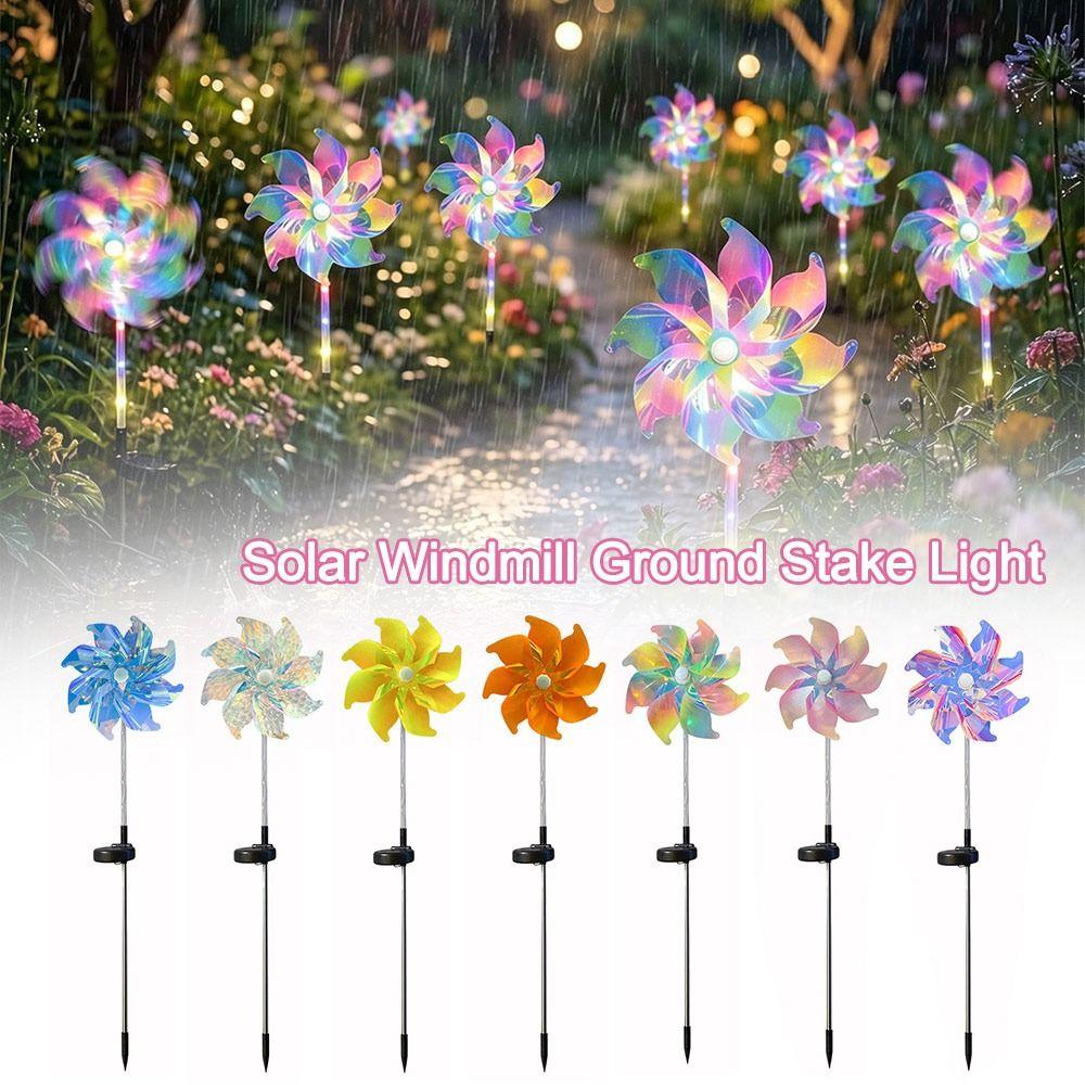 LED Light Source Solar Windmill Light Solar Powered Solar Garden Lamp Patio Decor