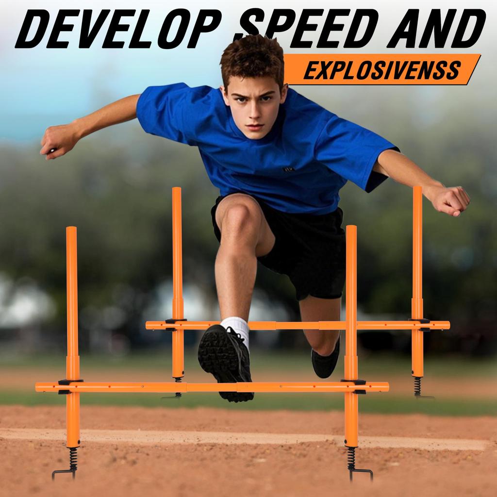 Hikeen Telescopic Soccer Training Agility Youth Obstacle Training Soccer Training Practice Equipment for Kids and Adults of Pole, Fixed/Foldable,