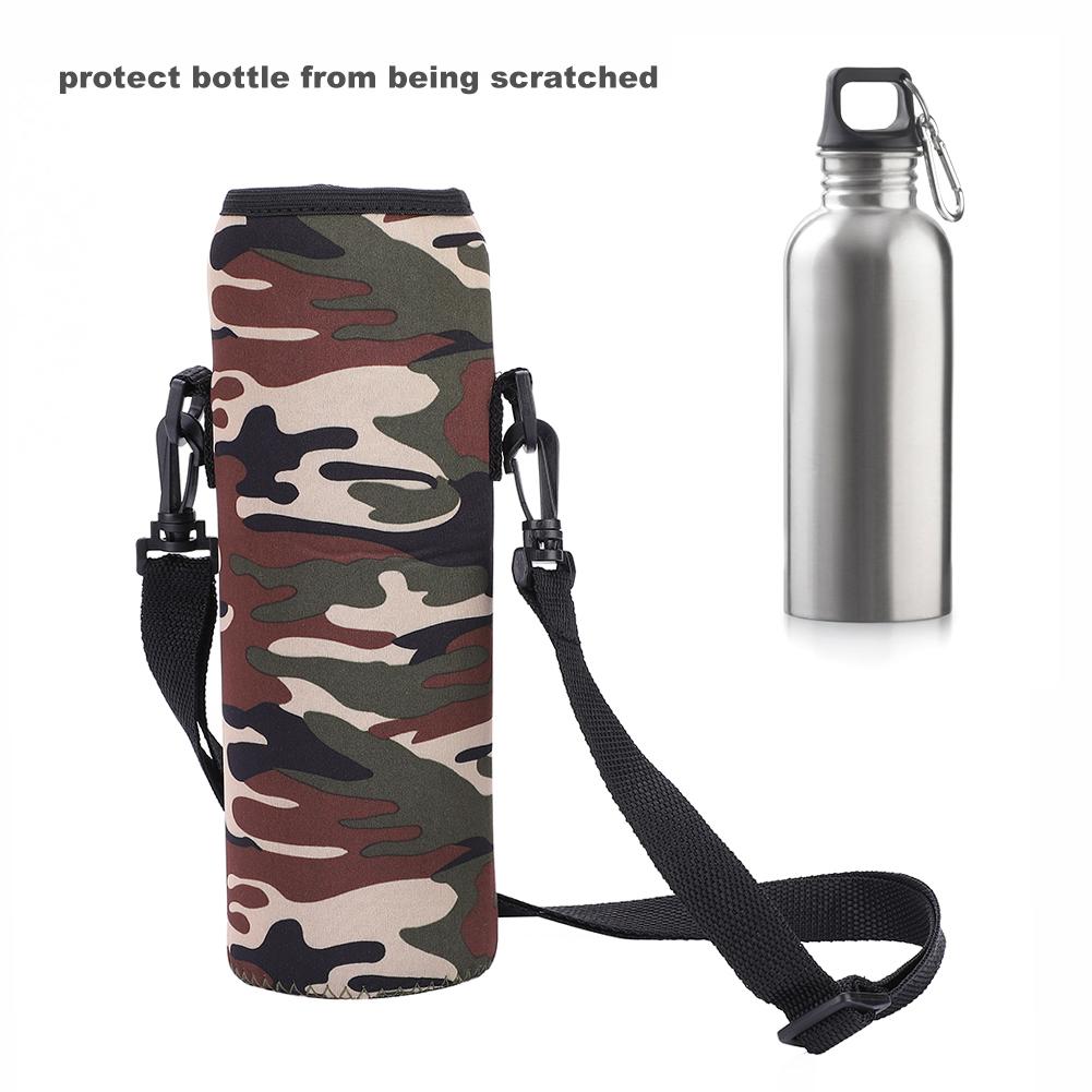 Бутылка для воды для занятий спортом на открытом воздухе, 1 л, термосумка-держатель, защищенный от ожогов чехол, чехол с ремешком