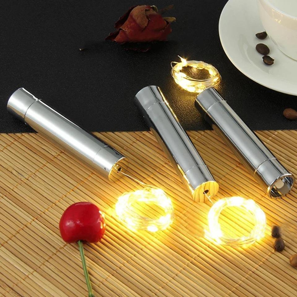 1/2/3 м пробковые огни для бутылок вина, светодиодные звездные гирлянды, медная проволока, рождественские праздники, Новый год, лампа для бутылок