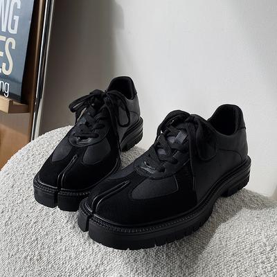 Мода Новая Мода Мужские Лоферы Британский Стиль Уличные Разделенный Носок Модные Туфли Натуральная Кожа Роскошные Женские Вечерние Туфли для Ходьбы