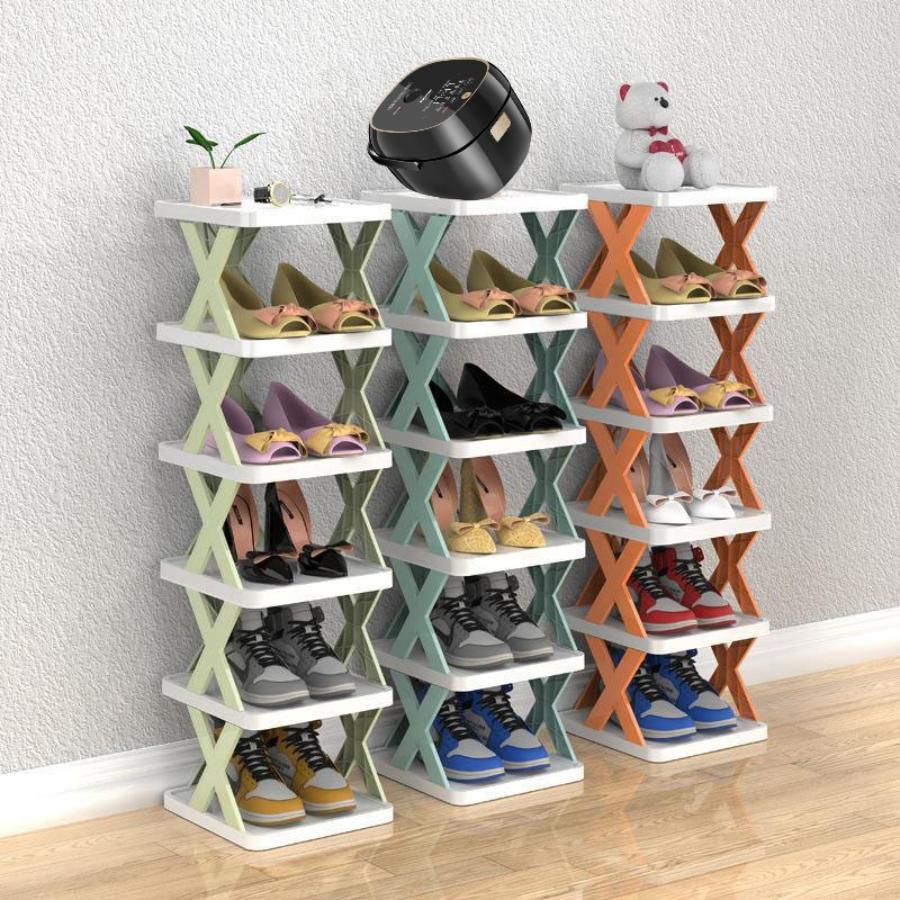 7-story Foldable Shoe Rack for Door, Indoor Simple Combined Shoe Rack Saves Space, Can Be Disassembled and Is Easy To Carry.