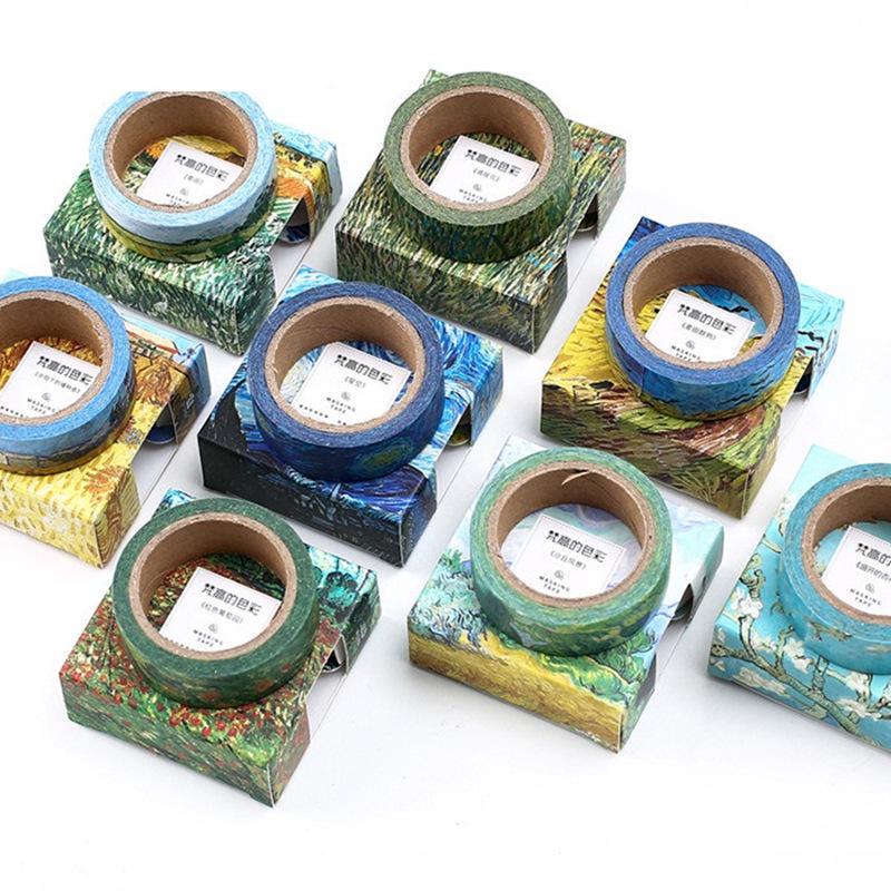 Van Goah Painting Washi Tape Starry Night Irises Apricot Adhesive Masking Tapes Deco Stickers A6186