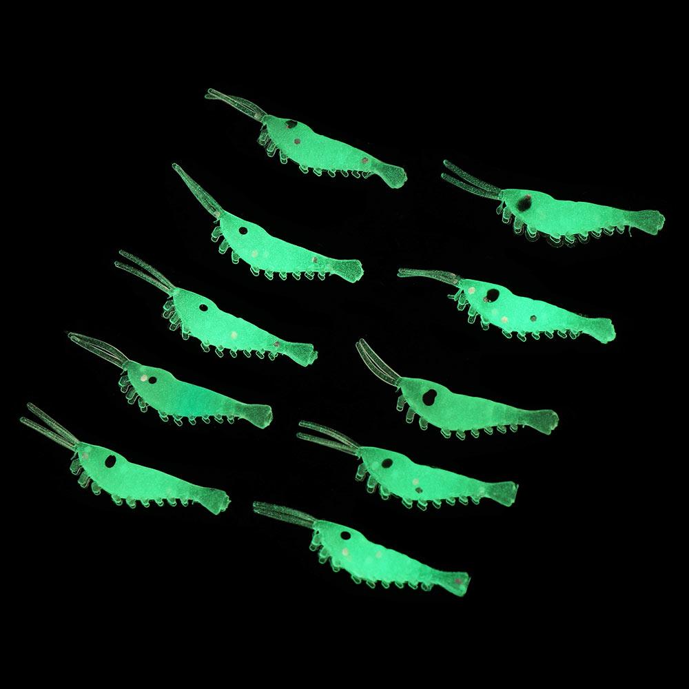 Creative Soft Hook Worm Silicone Luminous Shrimp Fishing Lures Sea Fishing Shrimp Fake Bait