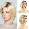 Ombre Blonde Wigs for Women Synthetic Hair 10 Inch Short Bob Wig with Side Bangs Fashion Style Daily Drag Party Costume Cosplay