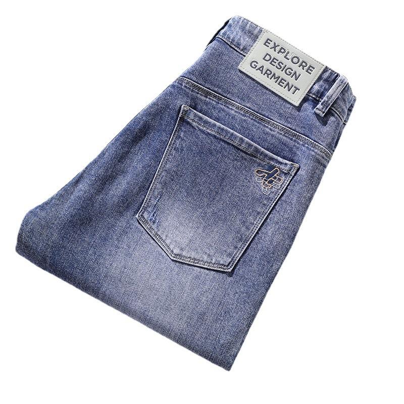 Модные мужские джинсы, свободные прямые брюки, широкие брюки, корейское издание, модные брюки-харун, весенние и осенние леггинсы, повседневные брюки