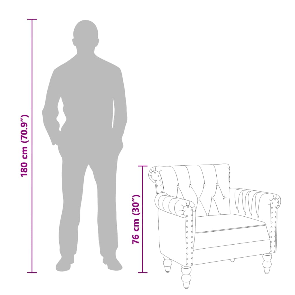 Armchair in Brown Genuine Goat Leather